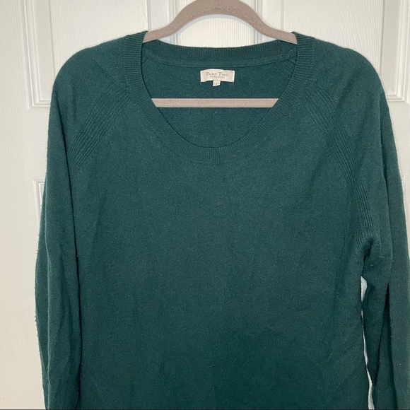 PART Two Copenhagen Teal Green Wool Blend Pullover Sweater Large - Picture 2 of 7